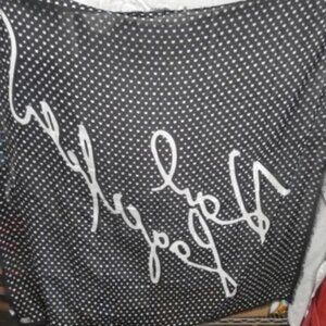 Karl Lagerfeld Large Monogrammed Silk Scarf Black & White